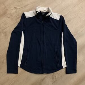 Lauren Ralph Lauren Black Label Women's Medium M Full Zip Sweatshirt Jacket Navy